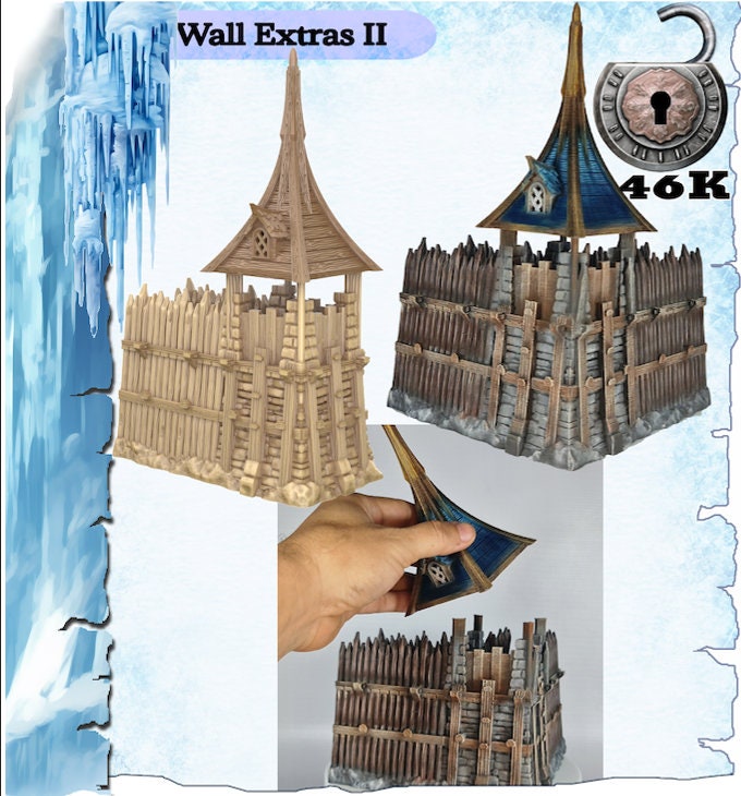 The Frost 2 Wall Extras II - Wargaming Terrain 28mm - Printed on FDM Bambu Lab X1 Carbon (Custom Order) - product image