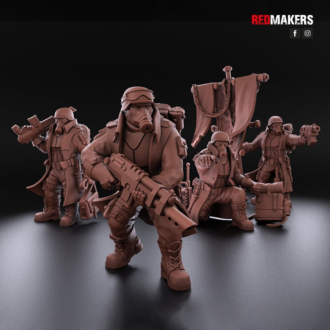 Red Makers - Steel Guard Officer and Command Squad (Custom Order)
