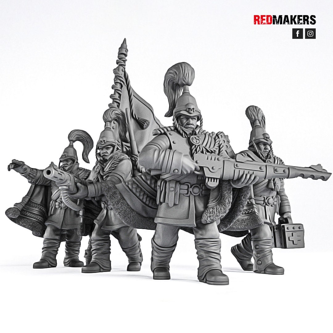 Red Makers - Royal Regiment Officer and Command Squad (Custom Order)