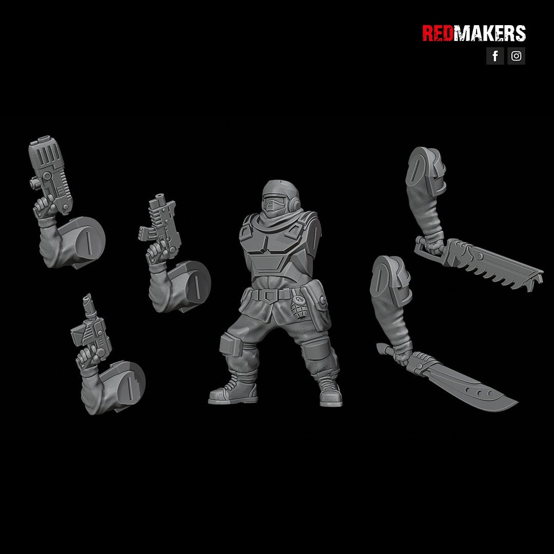 Red Makers - Alpha Troops Officer and Command Squad (Custom Order)