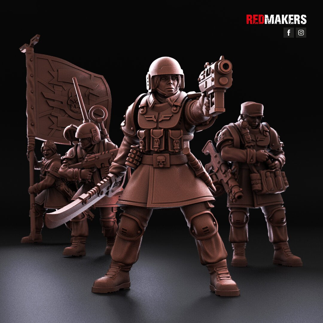 Red Makers - Shock Troops Female Officer and Command Squad (Custom Order)