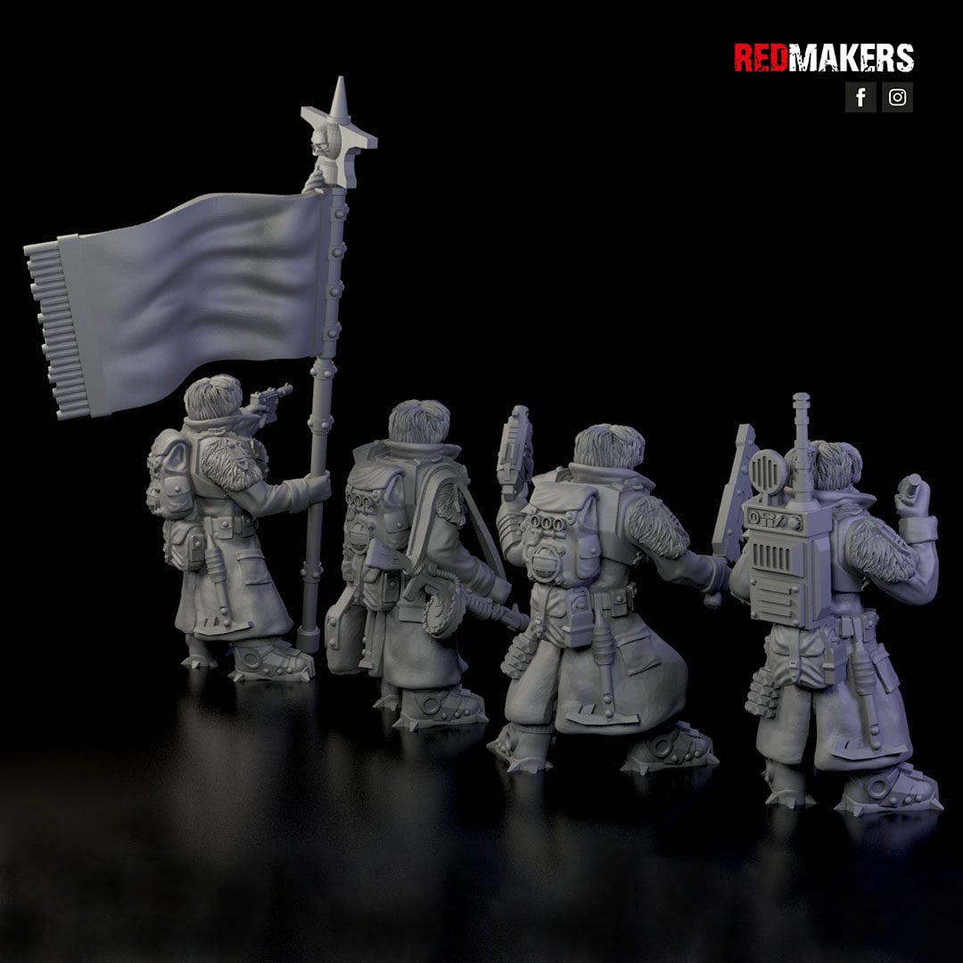 Red Makers - Ice Warriors Lieutenant and Command Squad (Custom Order)