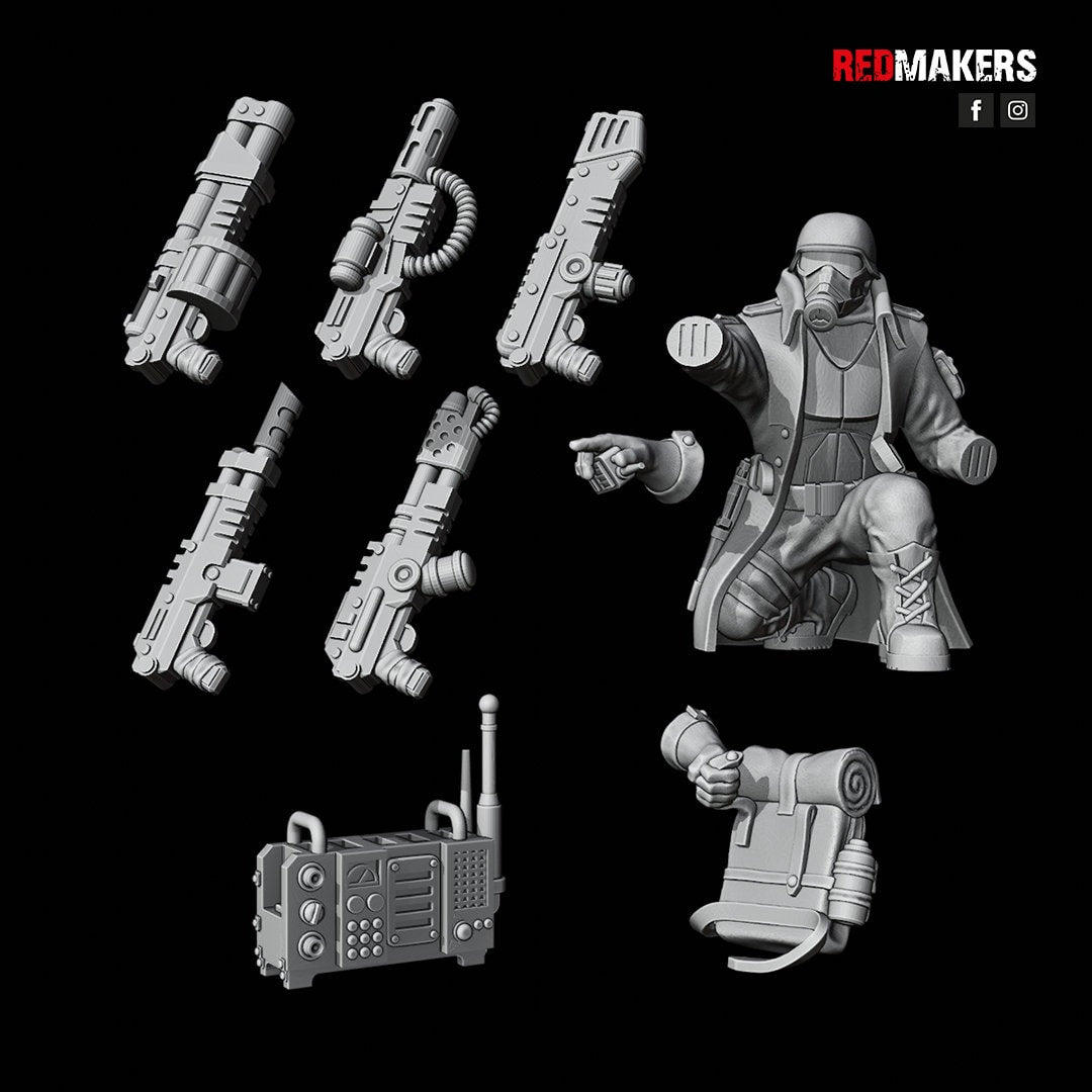 Red Makers - Steel Guard Officer and Command Squad (Custom Order)