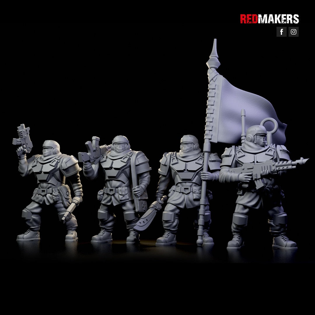 Red Makers - Alpha Troops Officer and Command Squad (Custom Order)