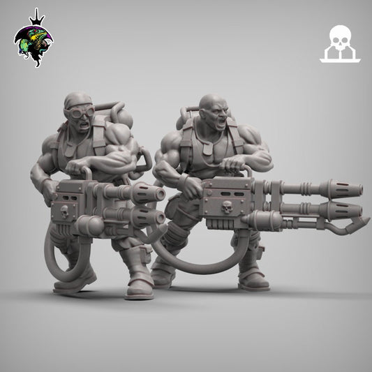 SpaceNam - Heavy Flamethrower Team x2 - Reptilian Overlords (Custom Order)