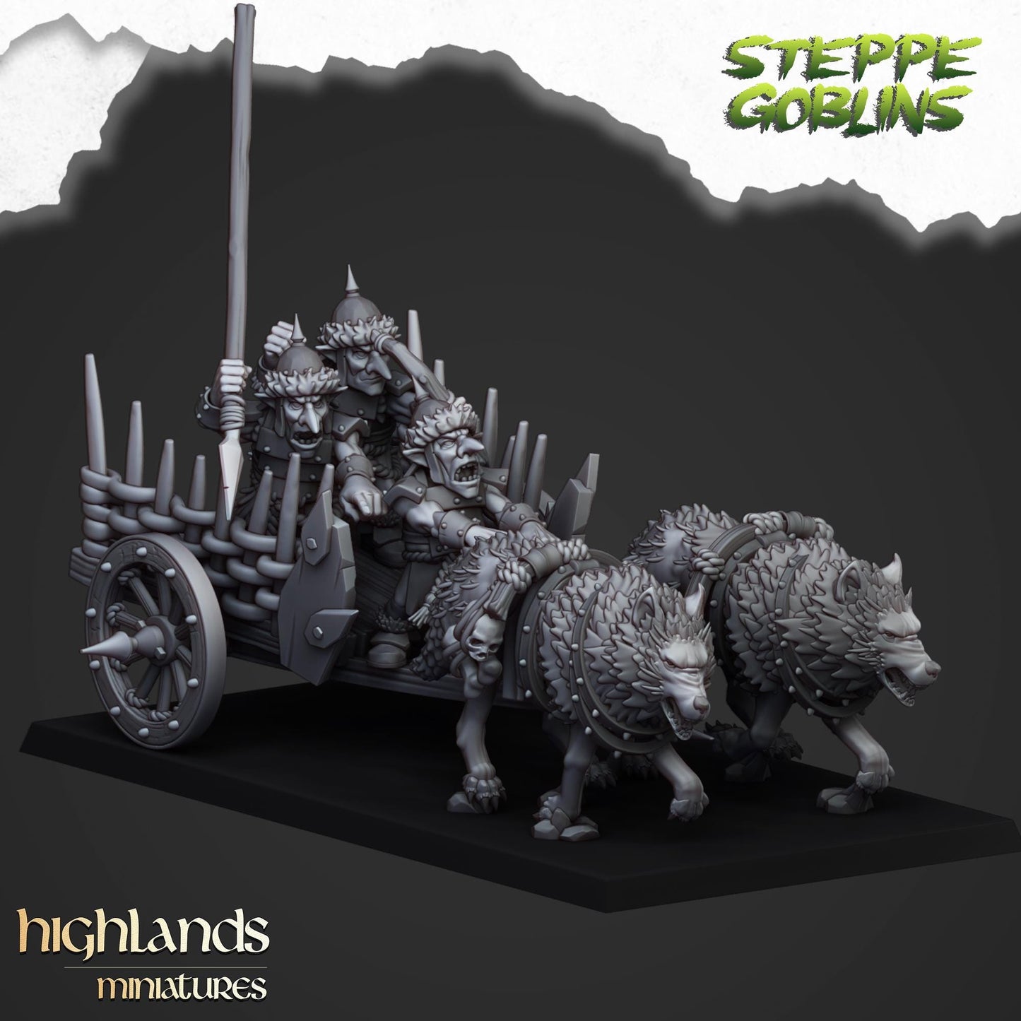 Highland Miniatures Steppe Goblin Chariot - Fantasy / D&D (Custom Order) - product image
