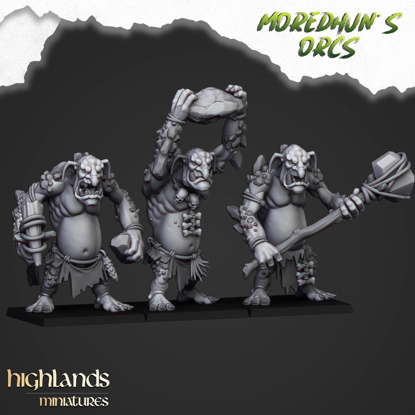 Highland Miniatures Cave Trolls x3 - Fantasy / D&D (Custom Order) - product image
