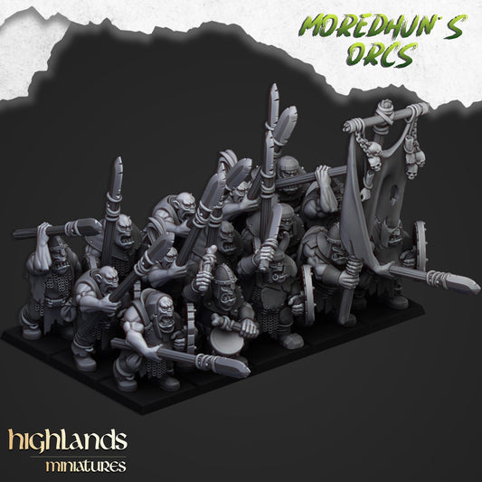Highland Miniatures Orc Warriors with Hand Weapons or Spears - Fantasy / D&D (Custom Order) - product image 2 of 2