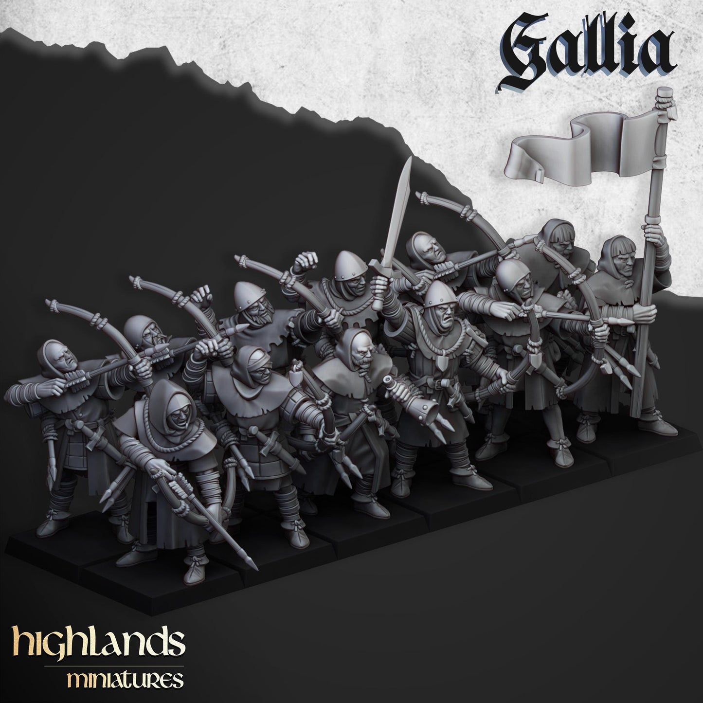 Highland Miniatures Gallia Archers - Fantasy / D&D (Custom Order) - product image