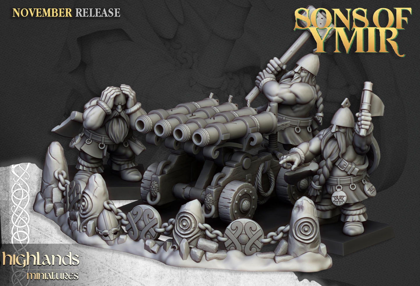 Highland Miniatures Dwarf Organ Gun - Fantasy / D&D (Custom Order) - product image