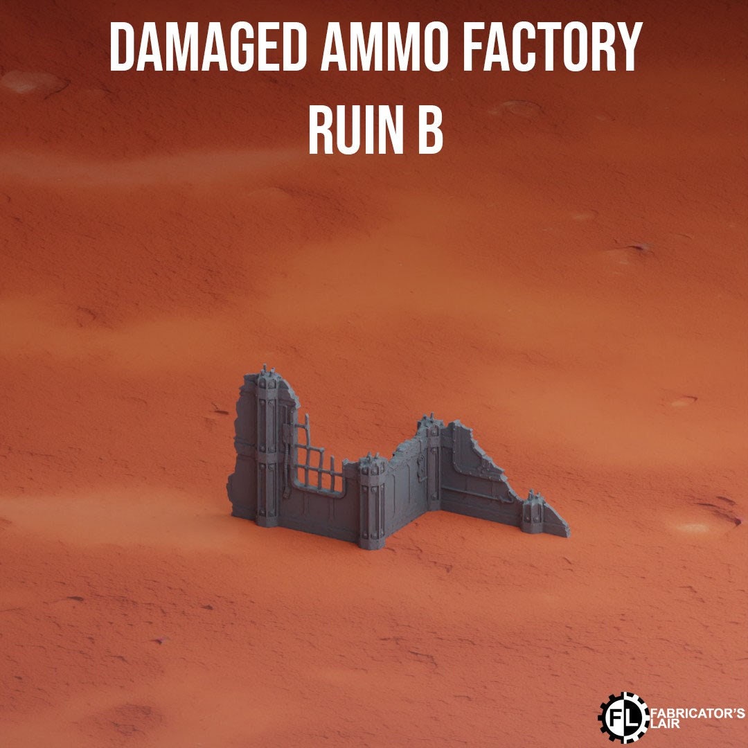 Damaged Ammo Factory Wargaming Terrain 28mm - Printed on FDM Bambu Lab X1 Carbon (Custom Order) - product image 4 of 4