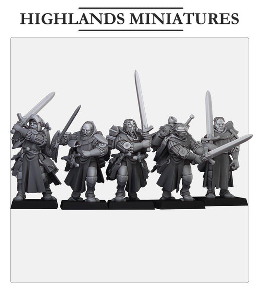 Highland Miniatures - Dismounted Questing Knights x5 - Fantasy / D&D (Custom Order)
