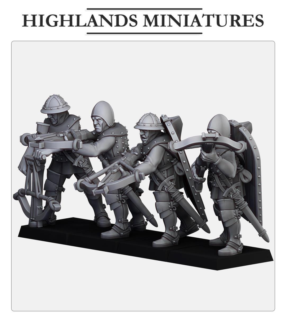 Highland Miniatures Gallia Shooters Crossbowmen x4 - Fantasy / D&D (Custom Order) - product image 3 of 3