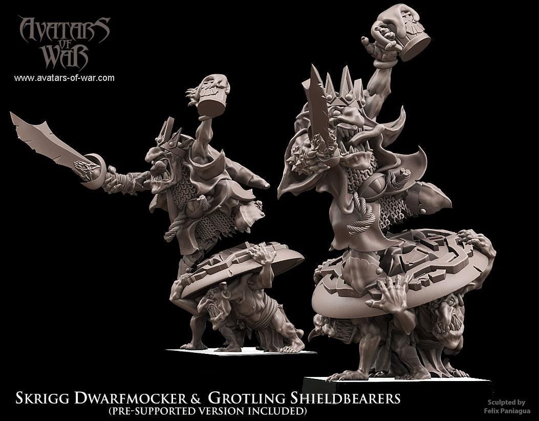 Avatars of War Goblin King Dwarfmocker and Shieldbearers - Fantasy / D&D (Custom Order) - product image 2 of 2