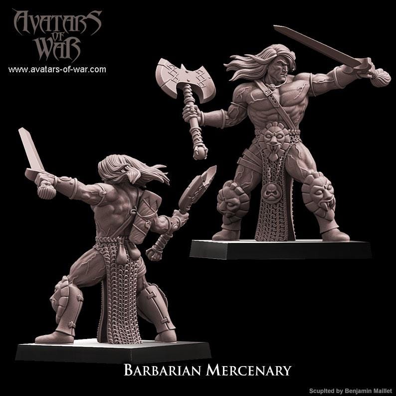 Avatars of War Barbarian Mercenary - Fantasy / D&D (Custom Order) - product image