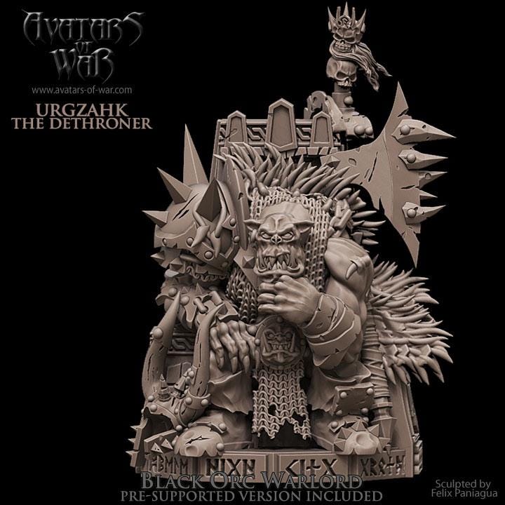 Avatars of War Black orc Warlord (Urgzahk the Dethroner) - Fantasy / D&D (Custom Order) - product image