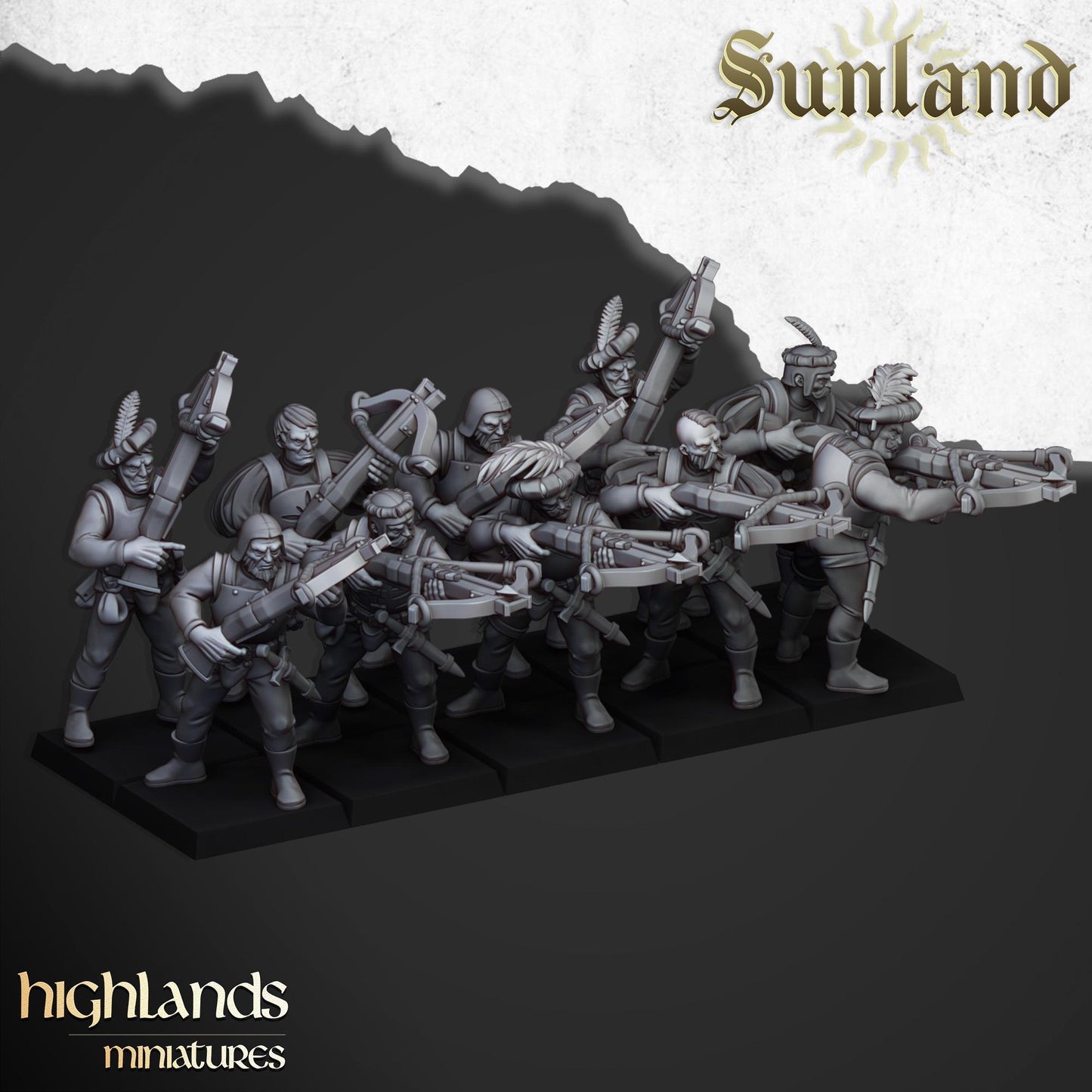 Highland Miniatures Sunland Arquebusiers or Crossbowmen - Fantasy / D&D (Custom Order) - product image 2 of 2