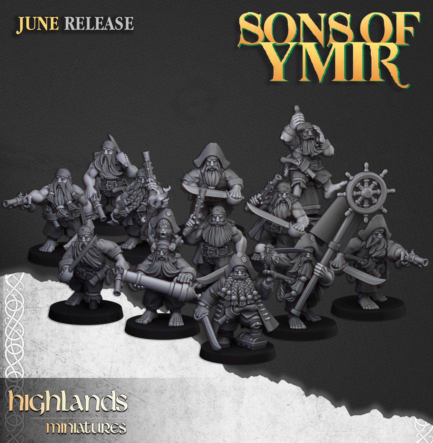 Highland Miniatures Dwarf Pirates - Fantasy / D&D (Custom Order) - product image