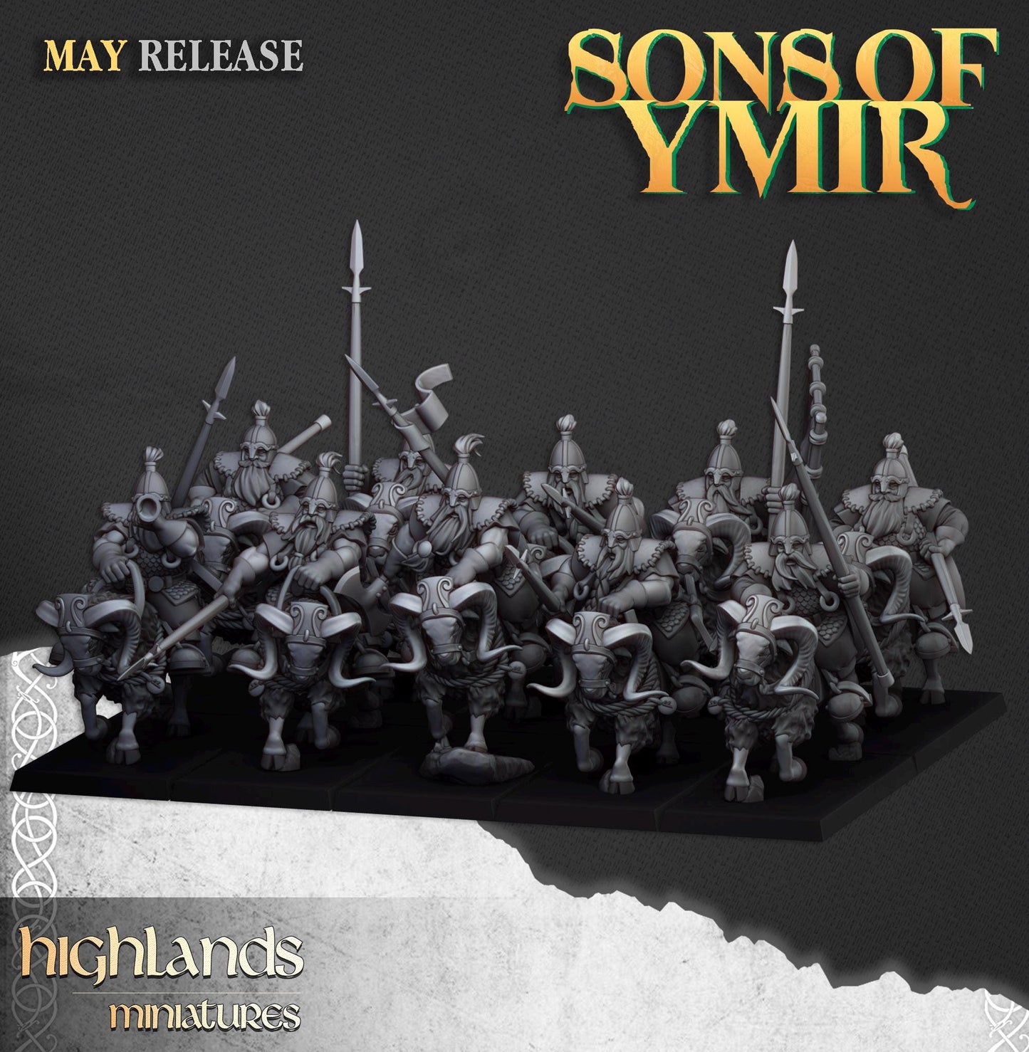Highland Miniatures Mounted Dwarfs - Fantasy / D&D (Custom Order) - product image