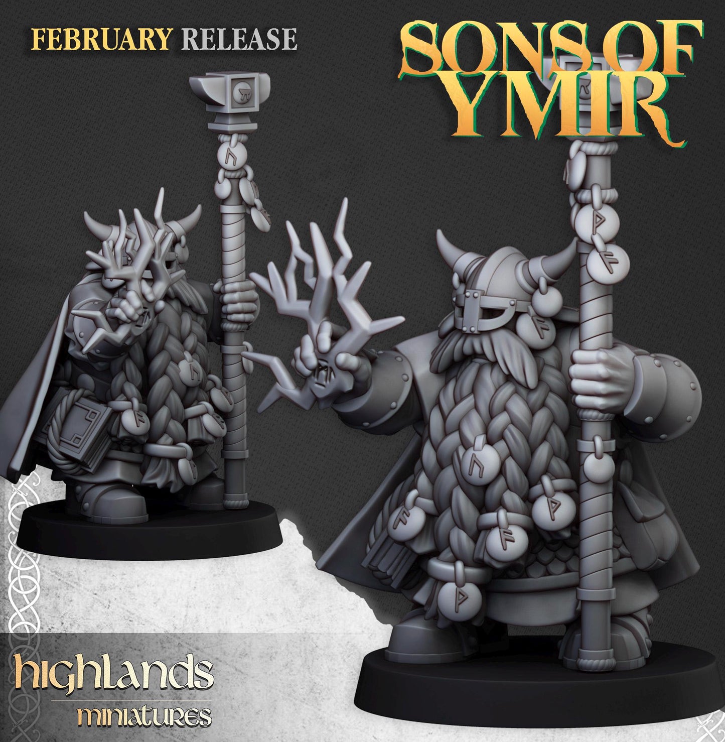 Highland Miniatures Dwarf Runemasters - Fantasy / D&D (Custom Order) - product image 2 of 2