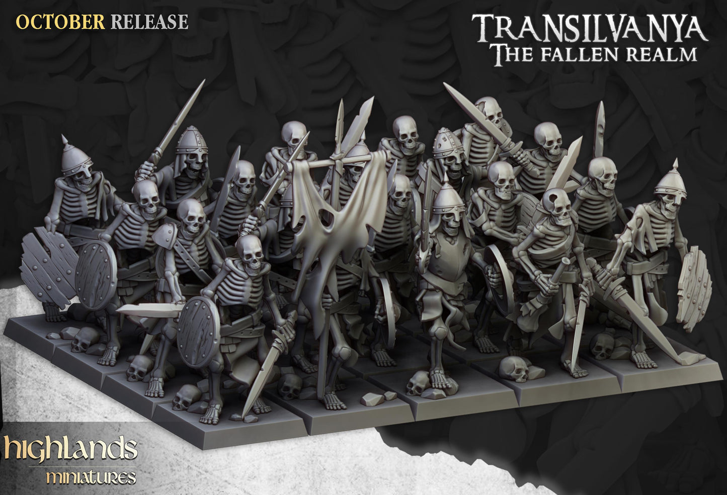 Highland Miniatures Transilvanya Skeleton Warriors with Swords Unit - Fantasy / D&D (Custom Order) - product image 2 of 2