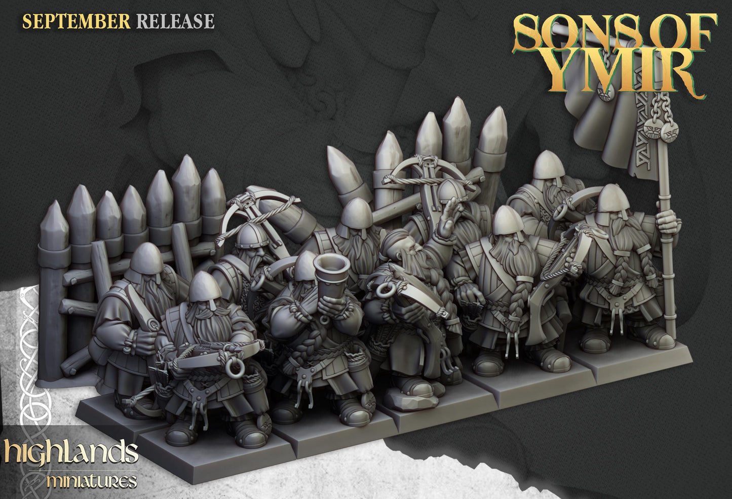 Highland Miniatures Dwarf Crossbowmen Unit - Fantasy / D&D (Custom Order) - product image 3 of 3
