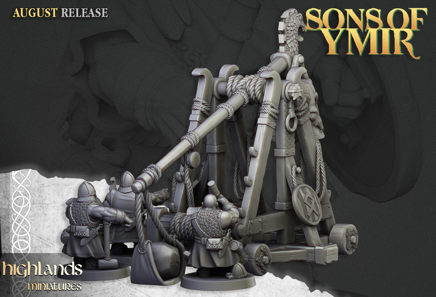 Highland Miniatures Dwarf Stone Thrower - Fantasy / D&D (Custom Order) - product image 3 of 3