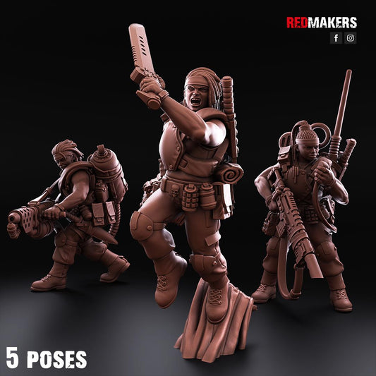 Red Makers Female Jungle Fighters Special Weapon Squad x5 (Custom Order) - product image 2 of 7