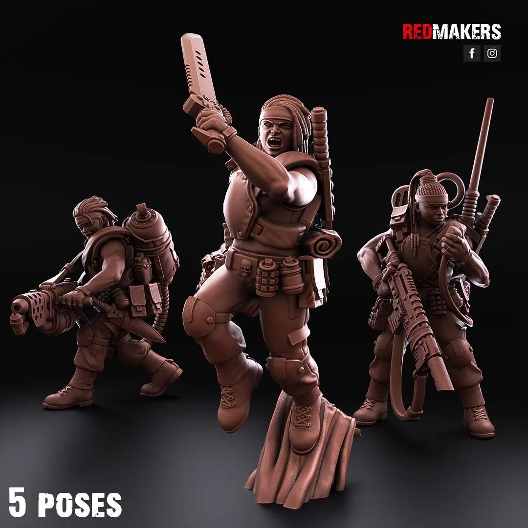 Red Makers - Female Jungle Fighters Special Weapon Squad x5 (Custom Order)