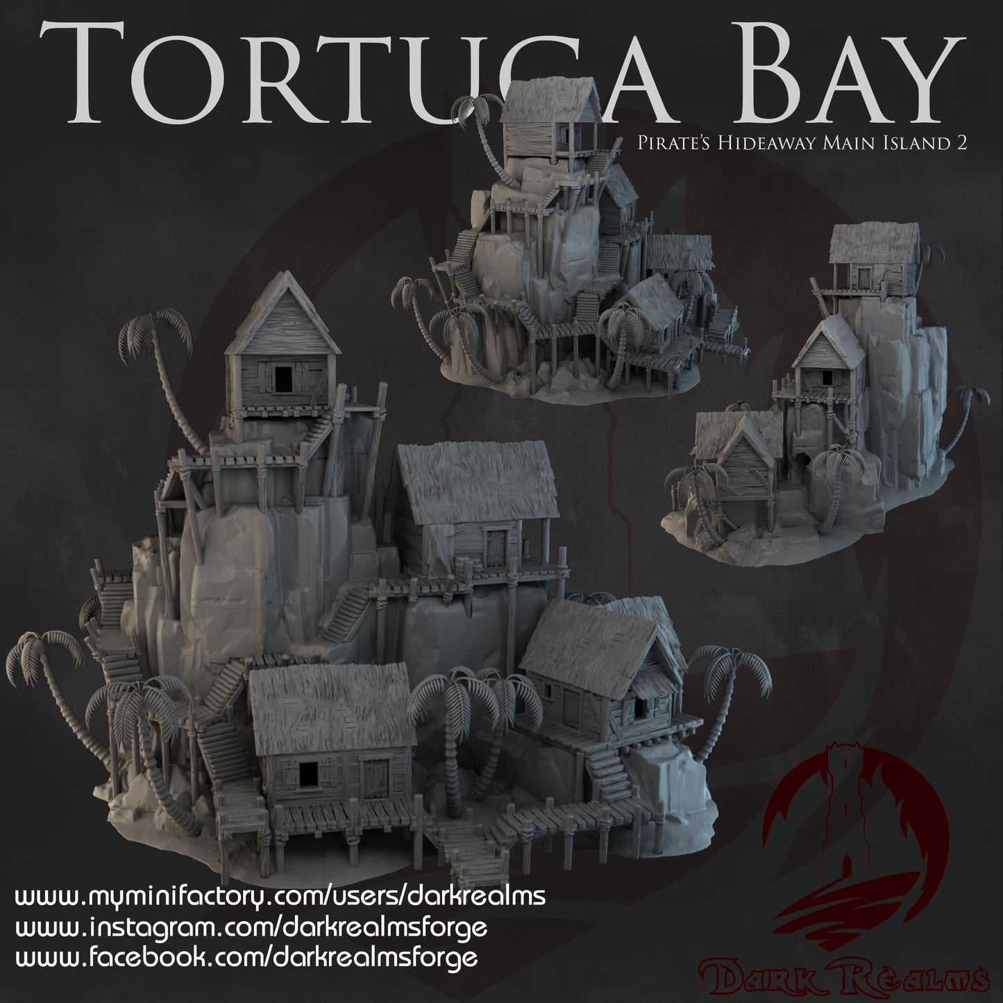 Dark Realms Tortuga Bay - Pirates Hideaway Main Island 2 - Printed on FDM Bambu Lab X1 Carbon (Custom Order) - product image