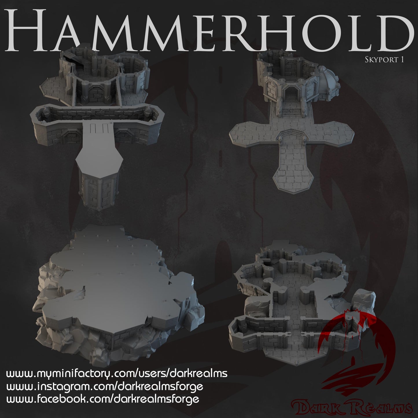 Dark Realms Kir Badur - Hammerhold Skyport 1 - Printed on FDM Bambu Lab X1 Carbon (Custom Order) - product image 2 of 2