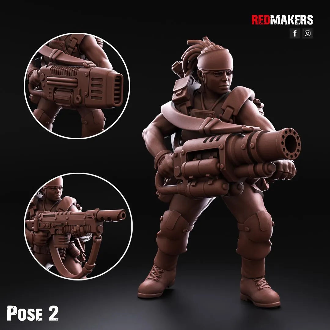 Red Makers - Female Jungle Fighters Special Weapon Squad x5 (Custom Order)