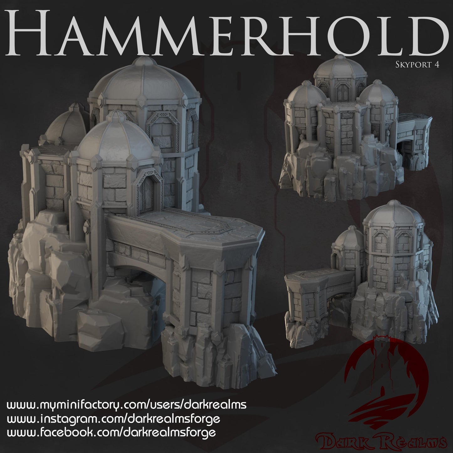 Dark Realms Kir Badur - Hammerhold Skyport 4 - Printed on FDM Bambu Lab X1 Carbon (Custom Order) - product image