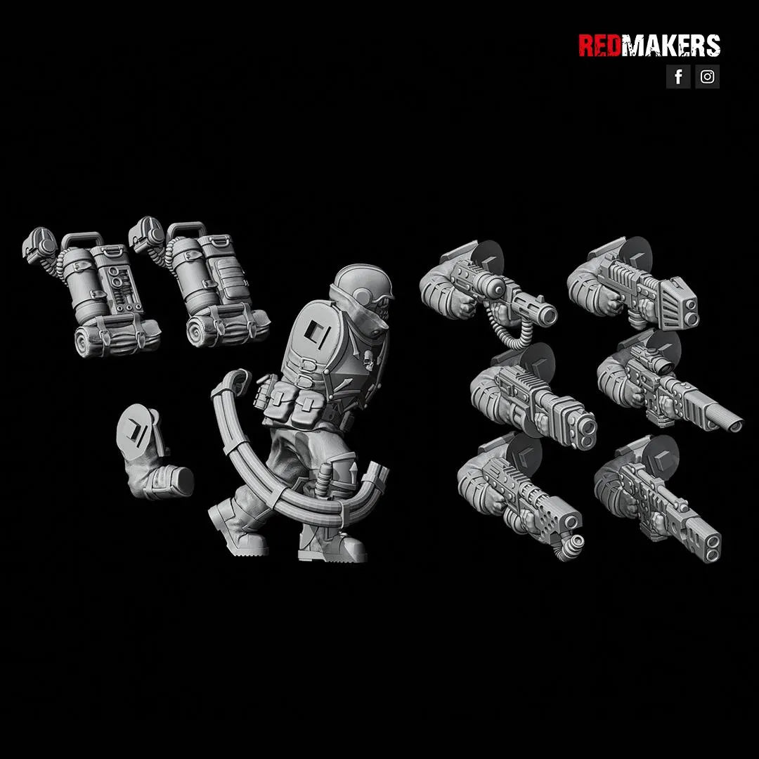 Red Makers - Special Forces Officer and Command Squad (Custom Order)