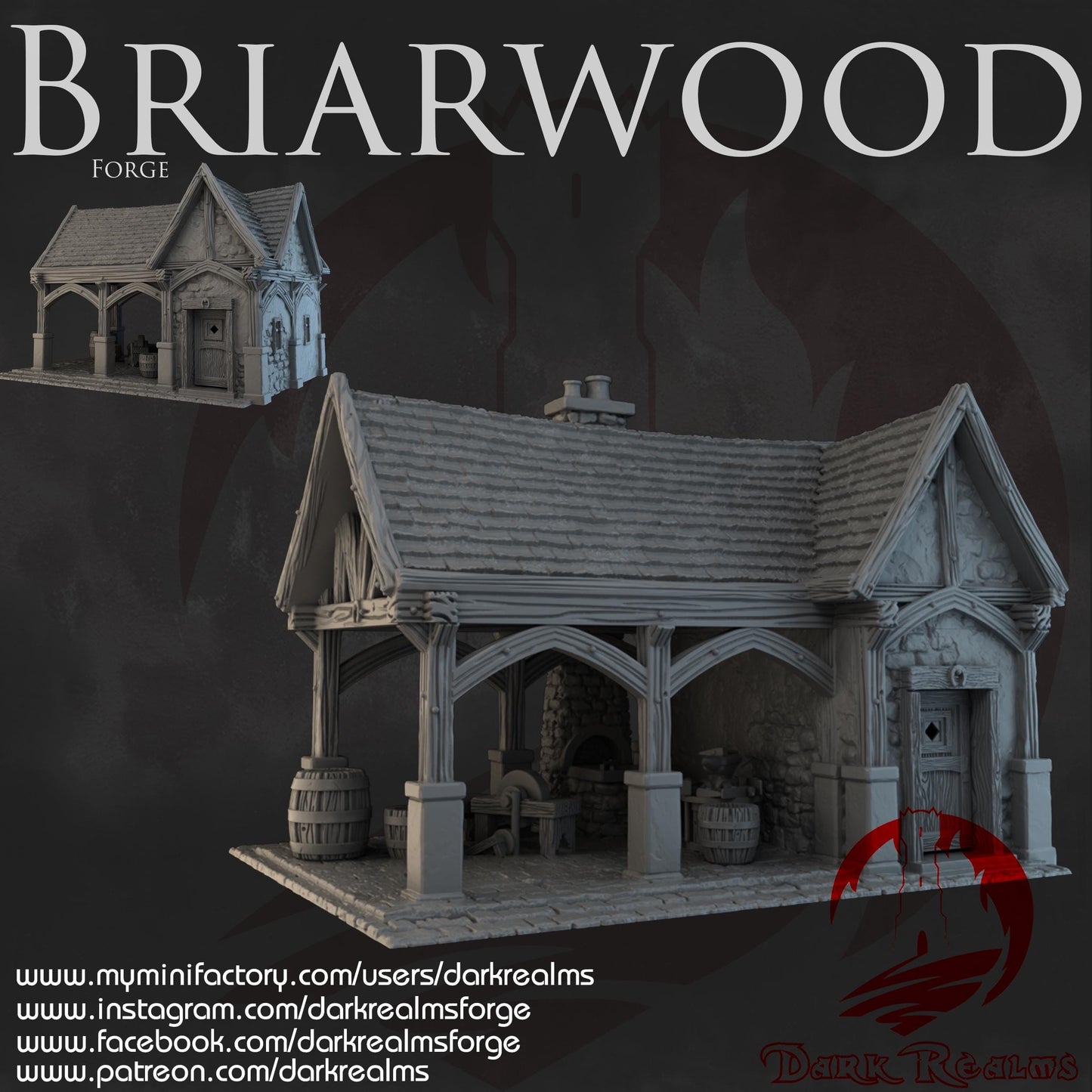 Dark Realms Briarwood - Forge - Printed on FDM Bambu Lab X1 Carbon (Custom Order) - product image