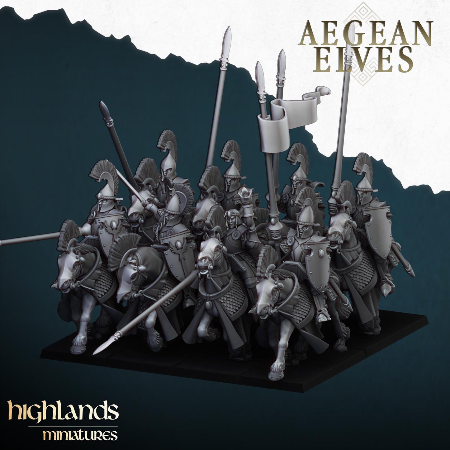 Highland Miniatures Aegean Elves Mounted Lances - Fantasy / D&D (Custom Order) - product image 3 of 3
