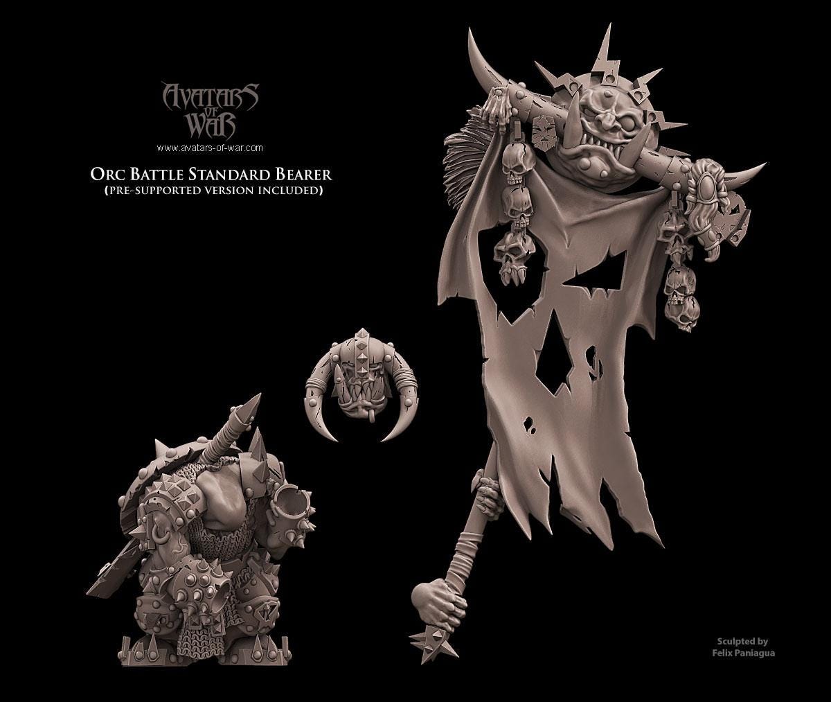 Avatars of War Orc Battle Standard Bearer - Fantasy / D&D (Custom Order) - product image 3 of 3