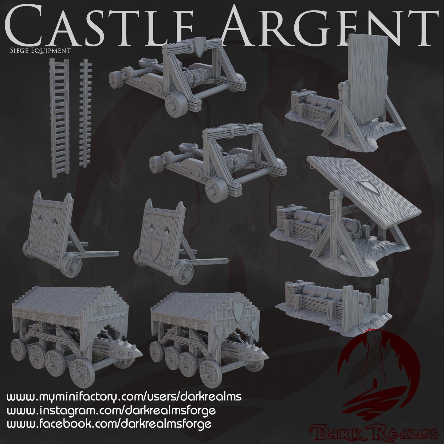 Dark Realms Castle Argent - Siege Equipment - Printed on FDM Bambu Lab X1 Carbon (Custom Order) - product image