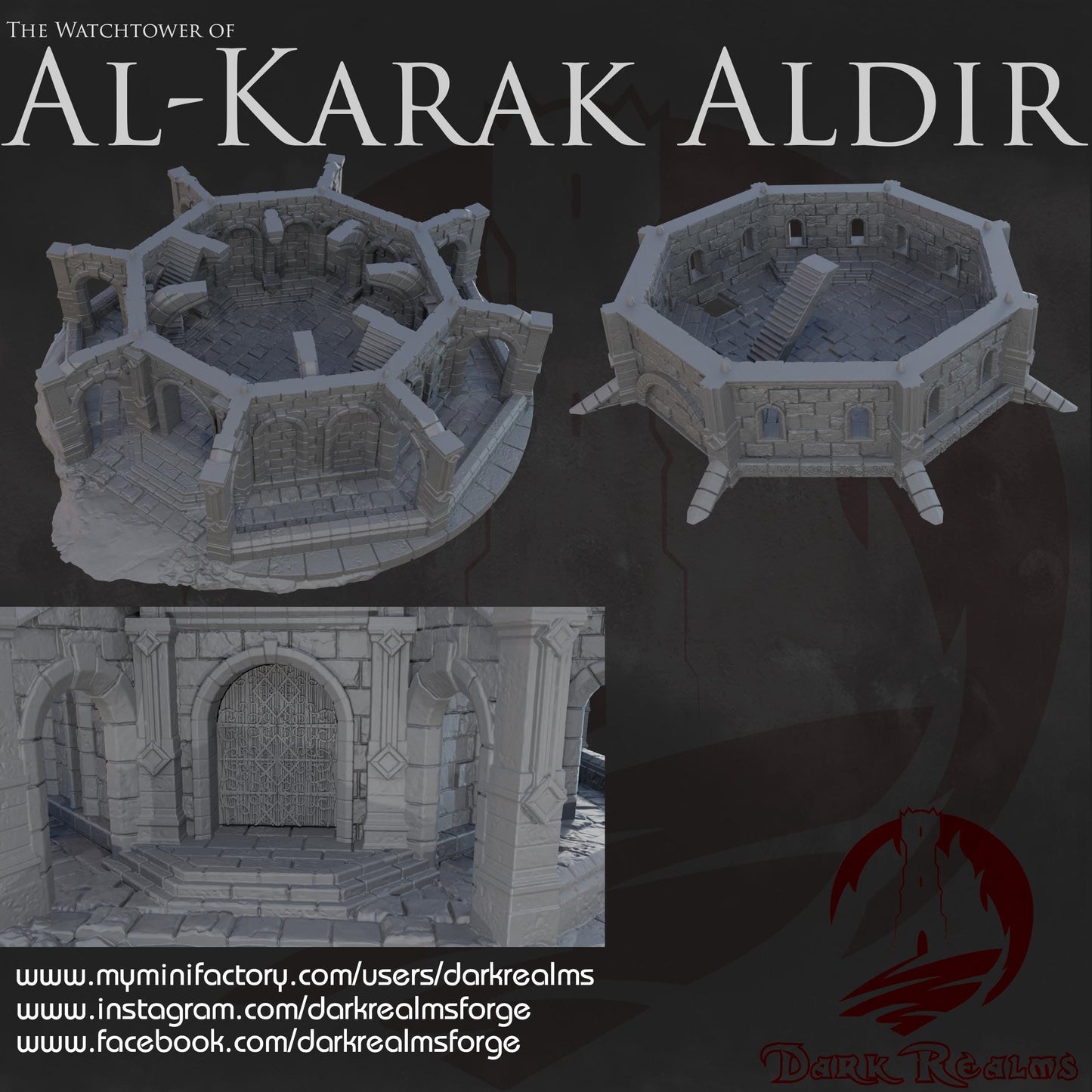 Dark Realms Al-Karak Aldir - Watchtower - Printed on FDM Bambu Lab X1 Carbon (Custom Order) - product image 2 of 2