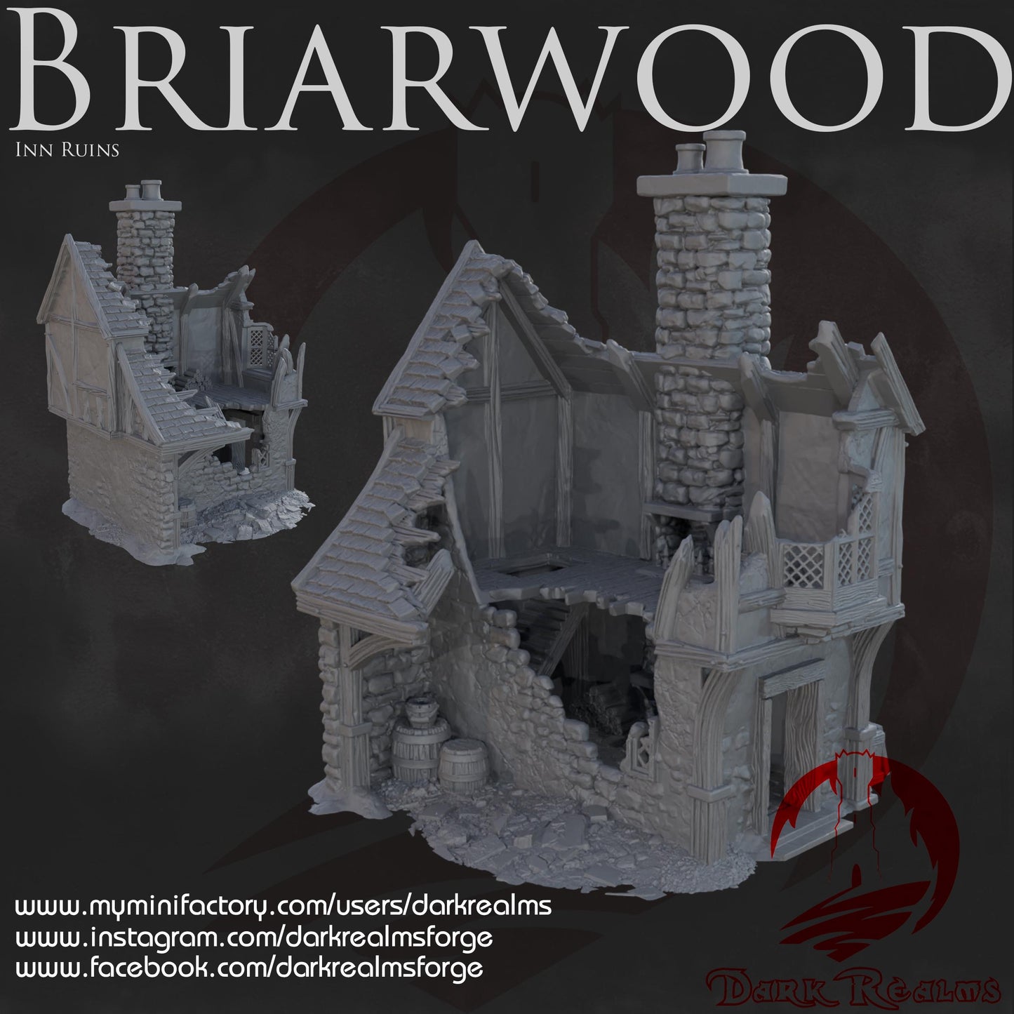 Dark Realms Briarwood - House 5 Ruin - Printed on FDM Bambu Lab X1 Carbon (Custom Order) - product image