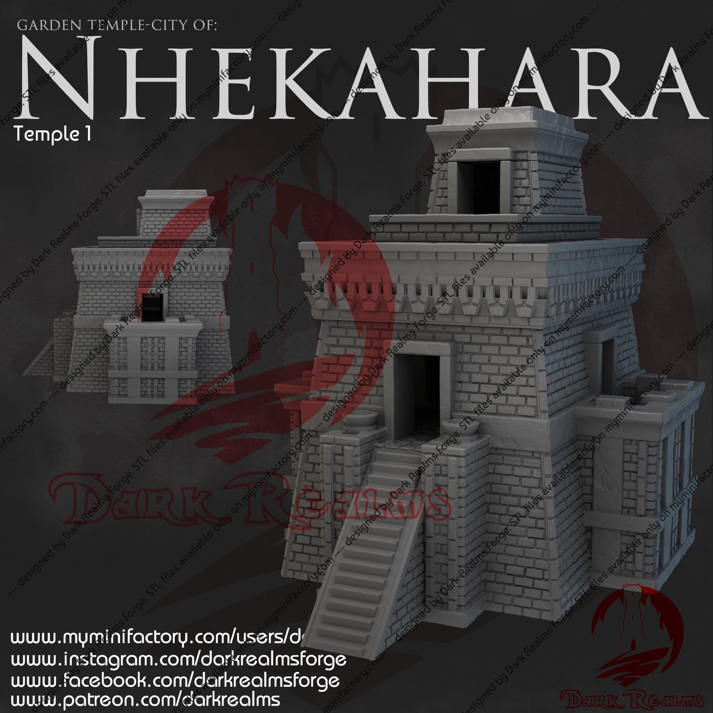 Dark Realms Nhekahara - Temple 1 - Printed on FDM Bambu Lab X1 Carbon (Custom Order) - product image