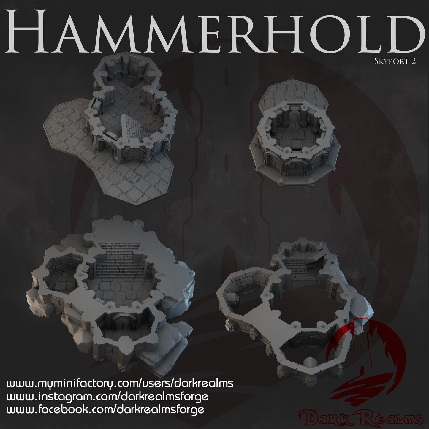 Dark Realms Kir Badur - Hammerhold Skyport 2 - Printed on FDM Bambu Lab X1 Carbon (Custom Order) - product image 2 of 2