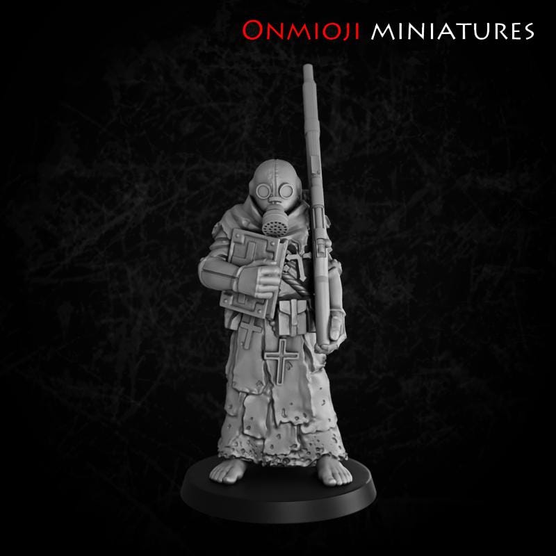 Onmioji Miniatures Fanatic with Book - Trench Crusade Compatible (Custom Order) - product image
