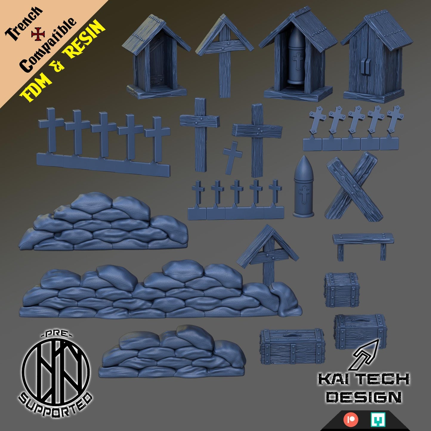 Kaitech Terrain Trench Compatible Scatter Pieces - Trench Compatible (Custom Order) - product image