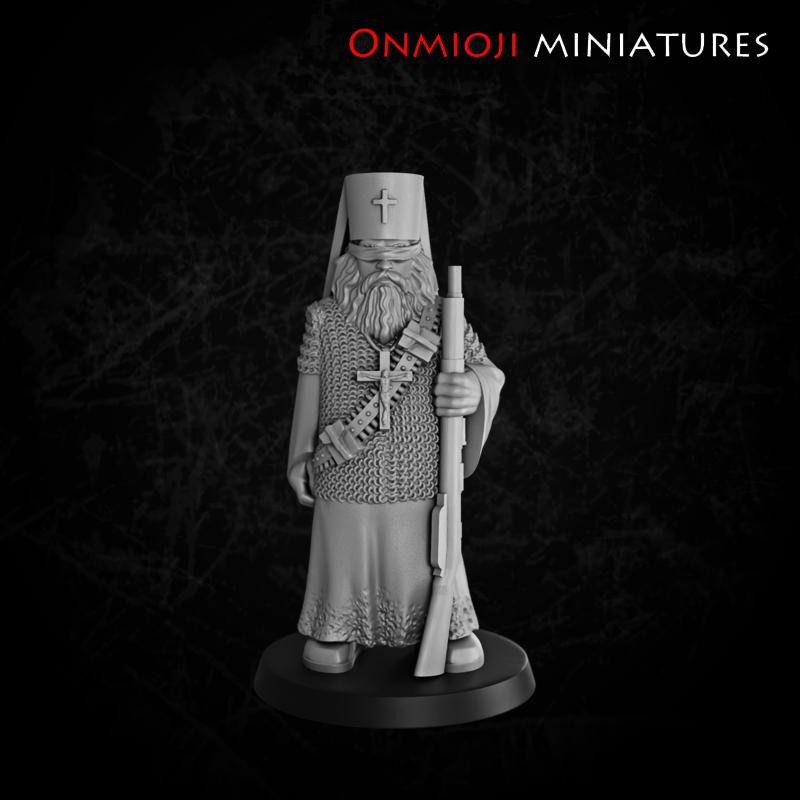 Onmioji Miniatures Fanatic Priest with Rifle - Trench Crusade Compatible (Custom Order) - product image