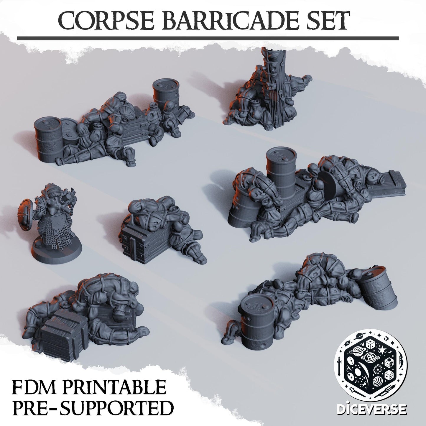 Diceverse Trench Terrain: Corpse Barricade Set - Trench Compatible (Custom Order) - product image 2 of 2
