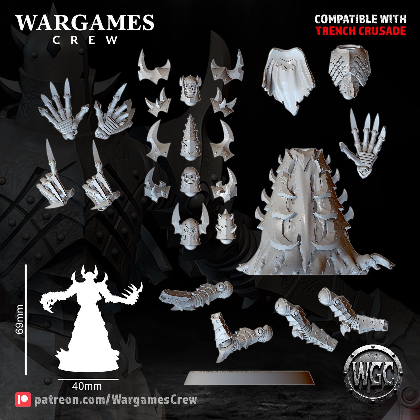 Wargames Crew Skinscribe Thaumaturge - Trench Compatible (Custom Order) - product image 3 of 3