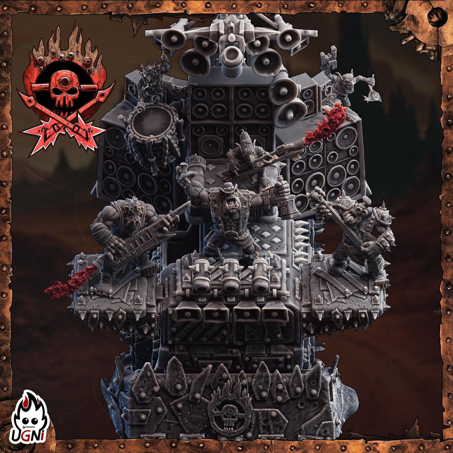 Fantasy Football Orcs - Rock Band (Mad Max Style) - Designed by UGNI Miniatures - Fantasy Football - product image 5 of 5