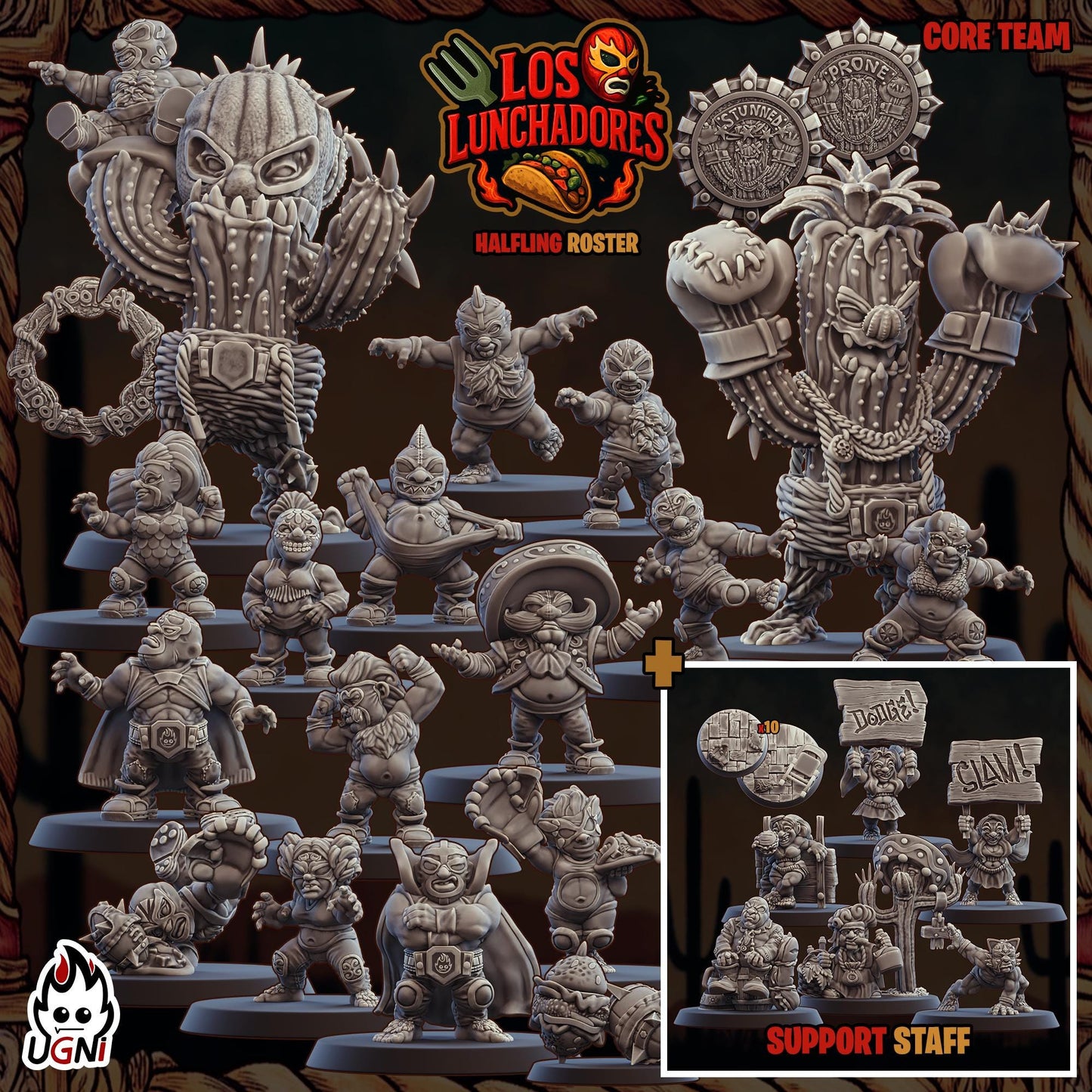 Halflings proxy (Luchadores Style) Designed by UGNI Miniatures - Fantasy Football - product image 8 of 8