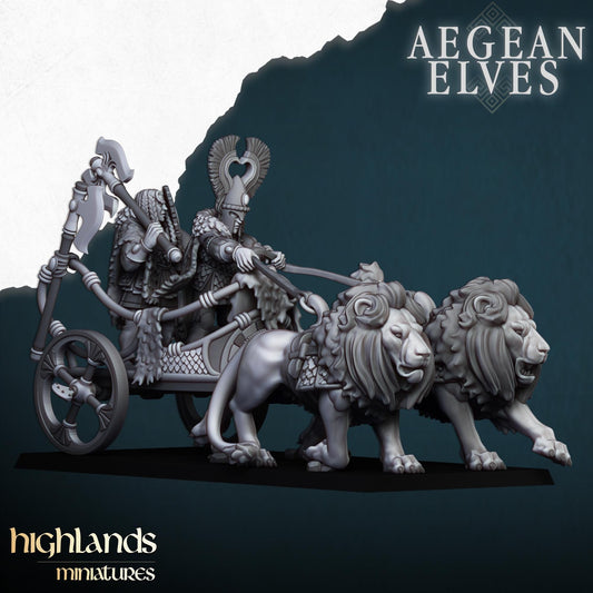 Highland Miniatures Aegean Nemean Lions Chariot - Fantasy / D&D (Custom Order) - product image 2 of 3